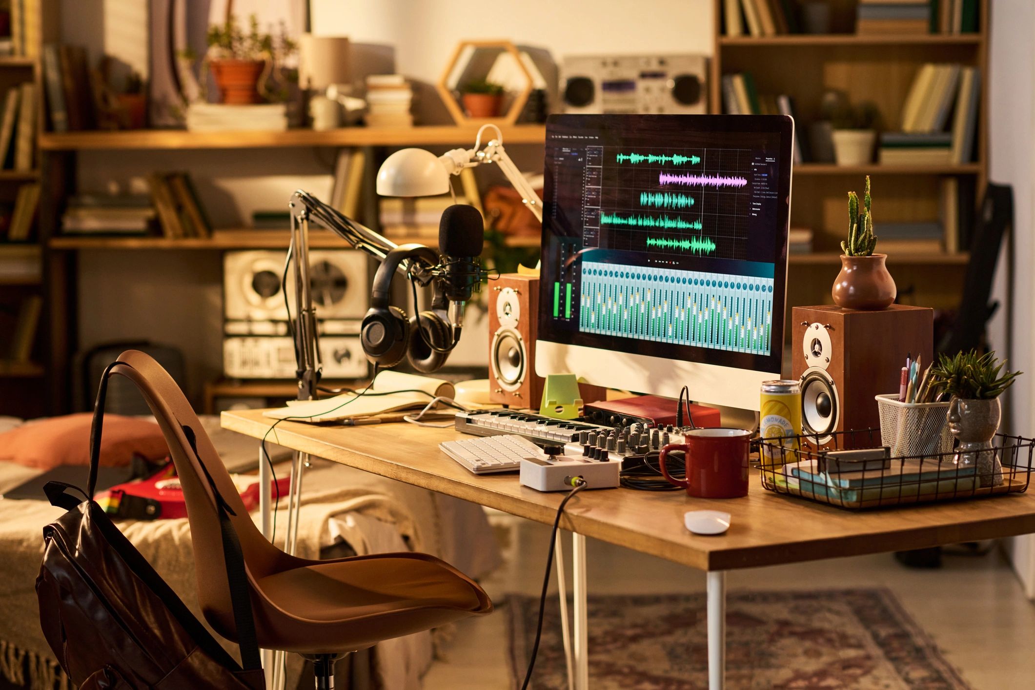 Audio editing workspace for podcast episode production